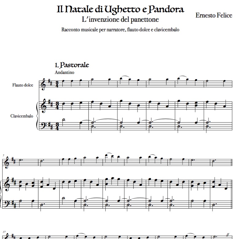 Il Natale di Ughetto e Pandora - for alto recorder and harpsichord